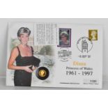 A Princess Diana 1/4 oz gold commemorative coin, in the presentation pack.