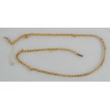 A late 19th or early 20th century 9ct gold circular boxlock chain, 7.57g, 47cm long.7.57g, 47cm