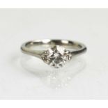 A platinum and diamond solitaire ring, the 0.80ct brilliant cut diamond, with GIA certificate