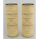 Two bottles of Balvenie DoubleWood single malt Scotch whisky aged 12 years