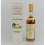 A bottle of Macallan 10 year old Single Highland Malt Scotch Whisky, matured in Sherry wood.