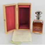 A bottle of Roullet XO Cognac, bottled in 1992 from a single cask and presented in a decanter with