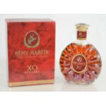 A bottle of Remy Martin XO special fine champagne cognac.