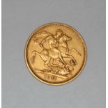 A Victorian gold full sovereign, 1877.