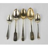 A group of silver tablespoons and two further teaspoons, 275g total.