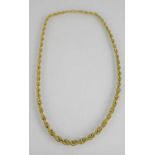 A 9ct gold ropetwist form necklace, 14.43g.