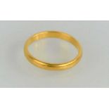 A 22ct gold wedding band, 2.5g, size L 1/2.