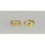 Two 9ct gold rings, one Celtic style, 4.8g.