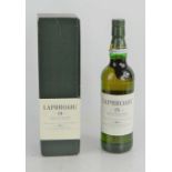 A bottle of Laphroaig 15 year old single malt Scotch whisky