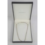 A 9ct white gold rope twist necklace, 6.59g.