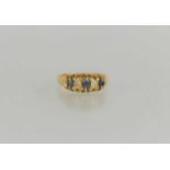 An 18ct gold, diamond and sapphire ring, 2.77g, size N 1/2