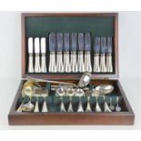 A canteen of 800 silver cutlery, bought in Cyprus, marked '800, Star, 247PD, MM', of reeded