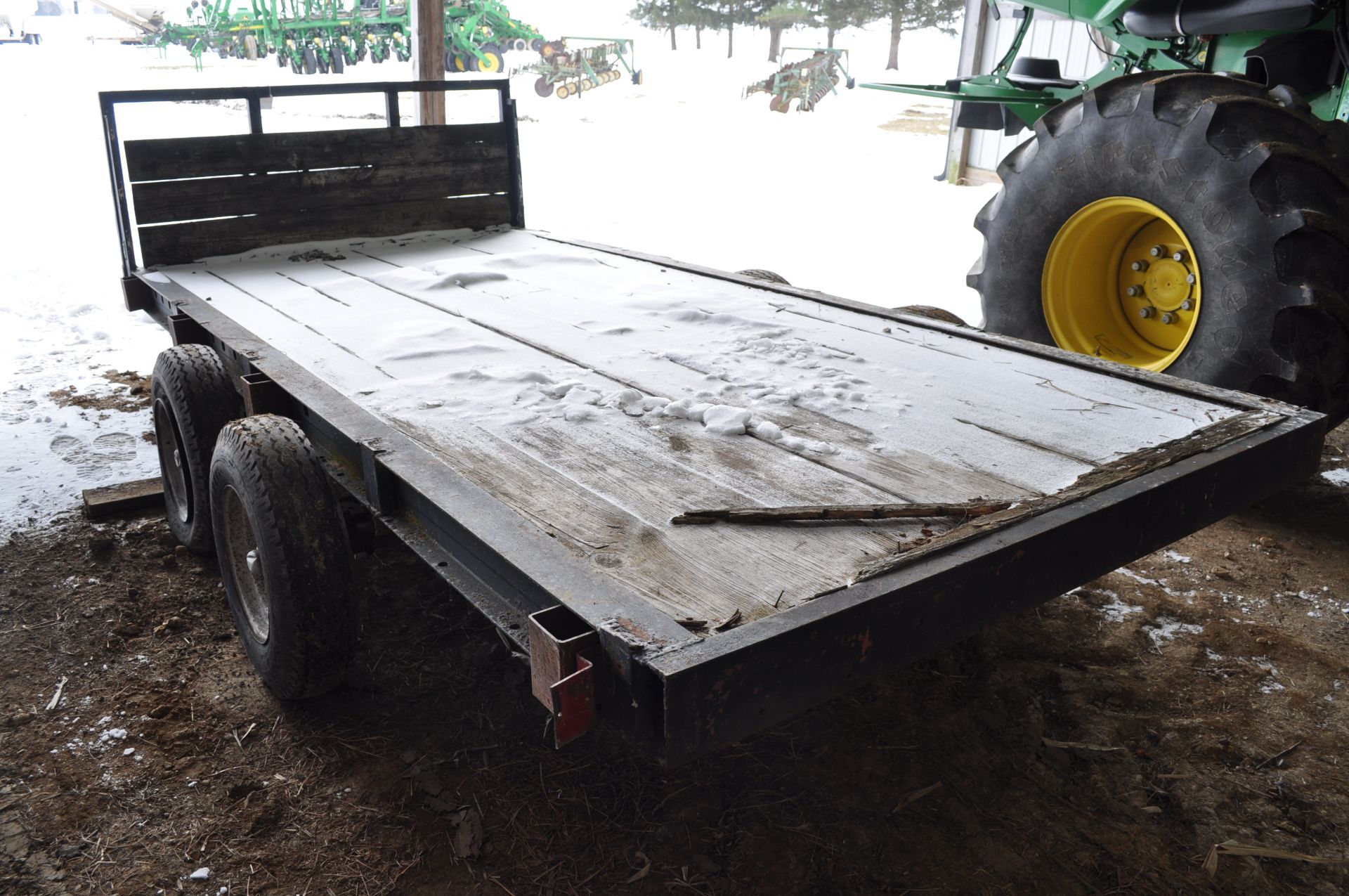 14’ bumper pull trailer, tandem axle, single wheel, NO TITLE - Image 4 of 10