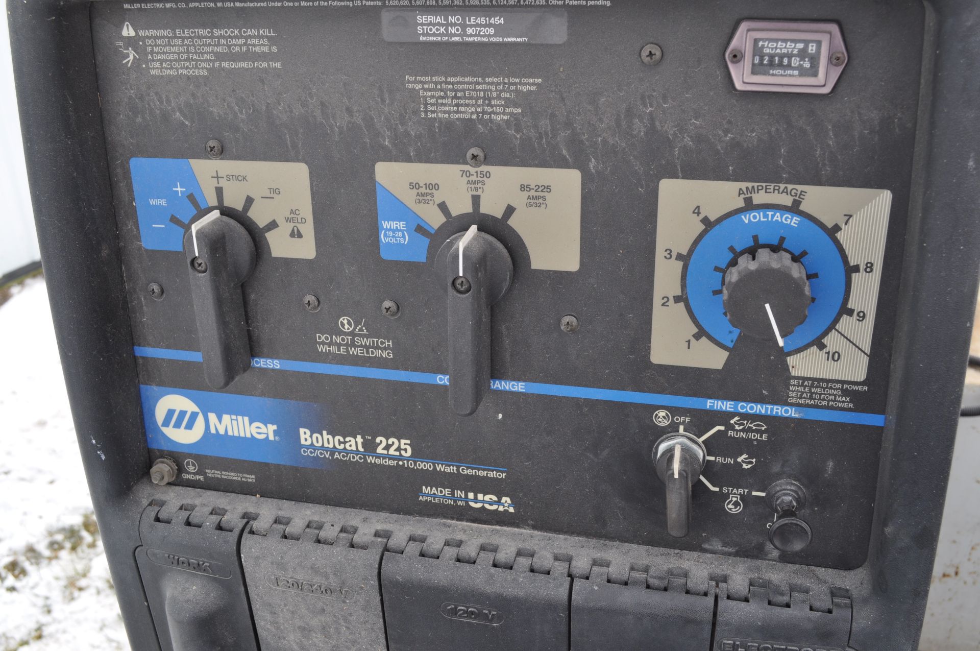 Miller Bobcat 225 welder/generator, 218 hrs, Kohler gas engine - Image 7 of 8