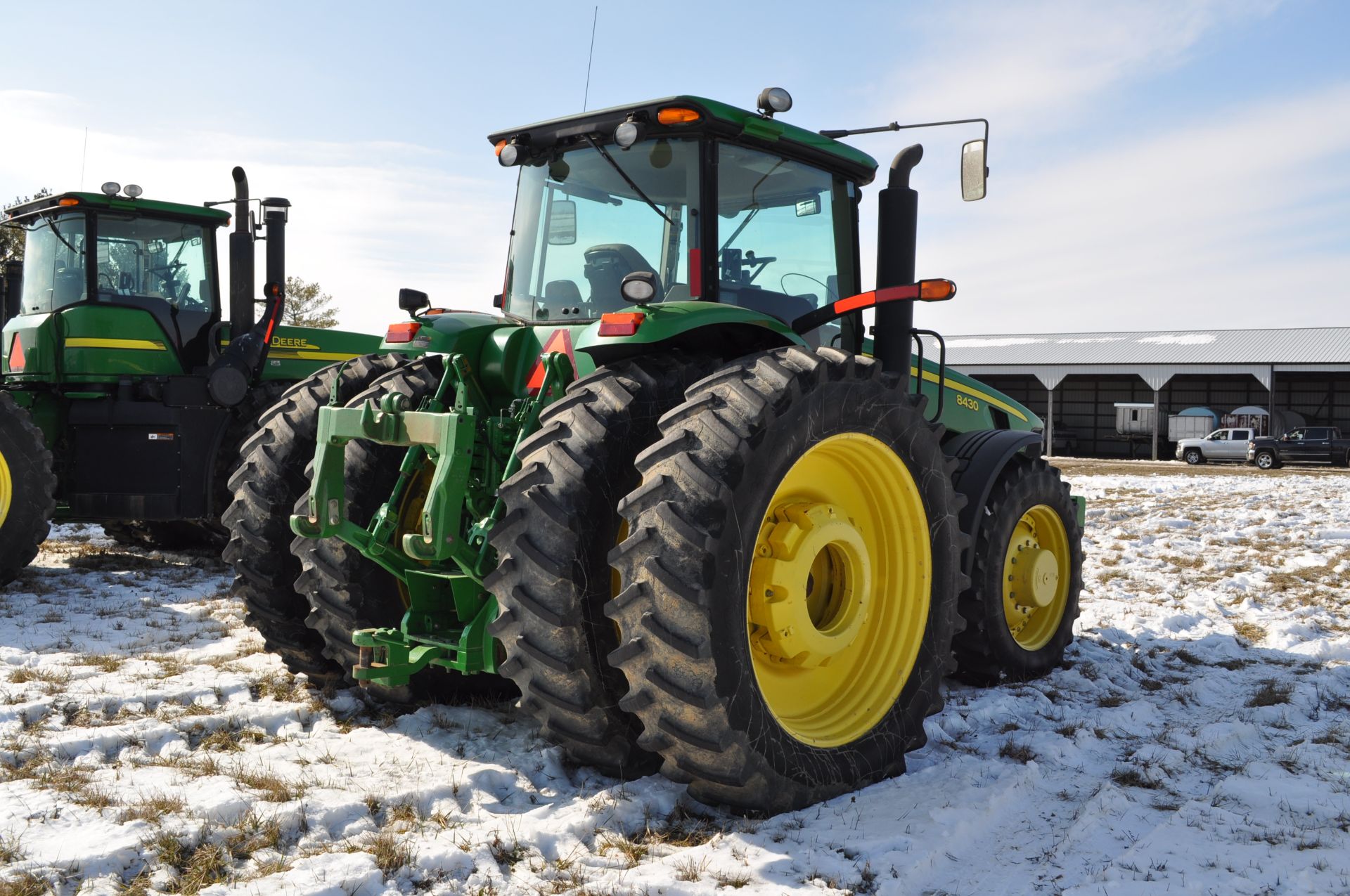 John Deere 8430 tractor, MFWD, 480/80R50 duals, 420/85R34 front, power shift, front fenders, front - Image 4 of 37