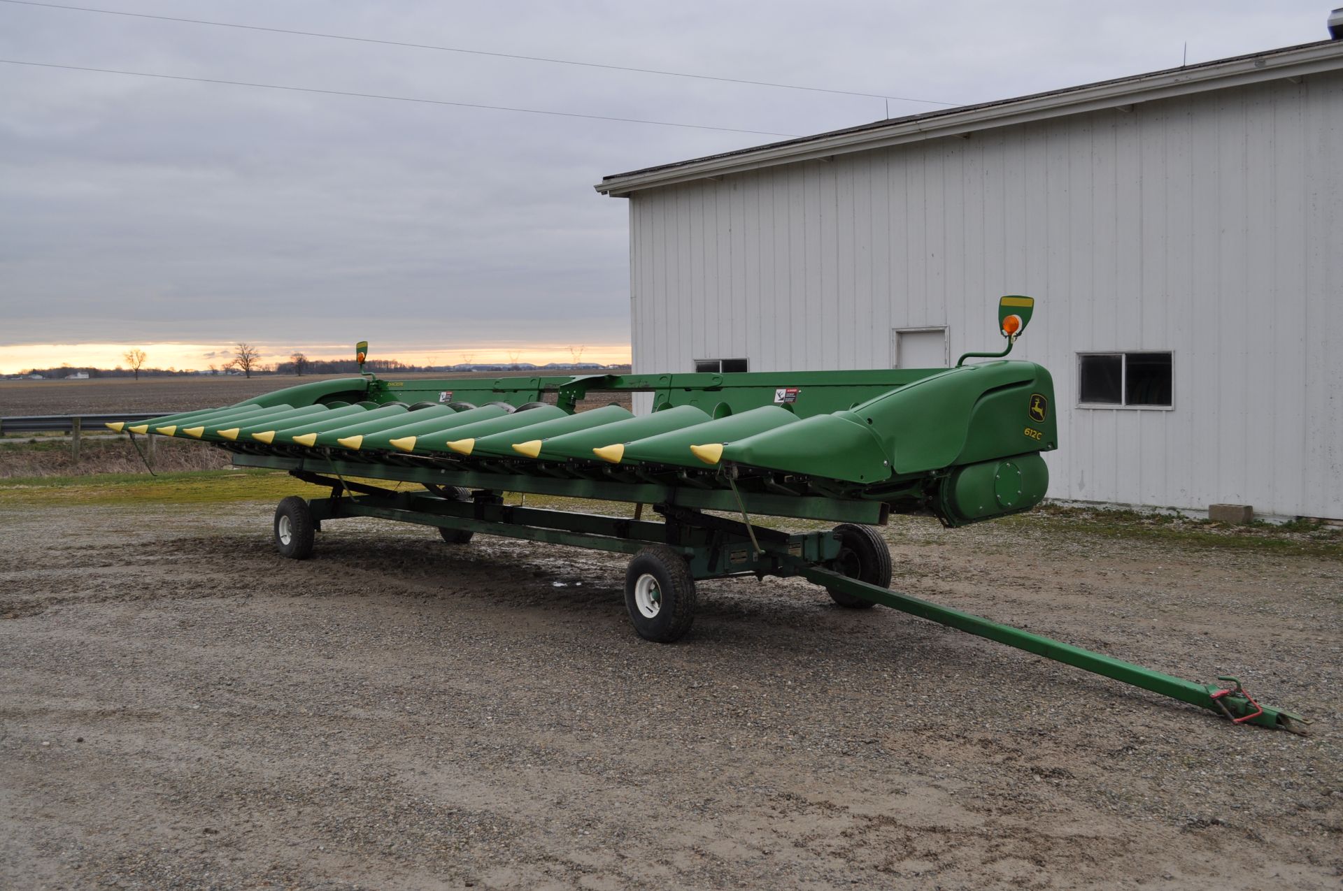 John Deere 612C corn head, height sensors, row sense, knife rolls, (2) NDY stalk stompers, SN