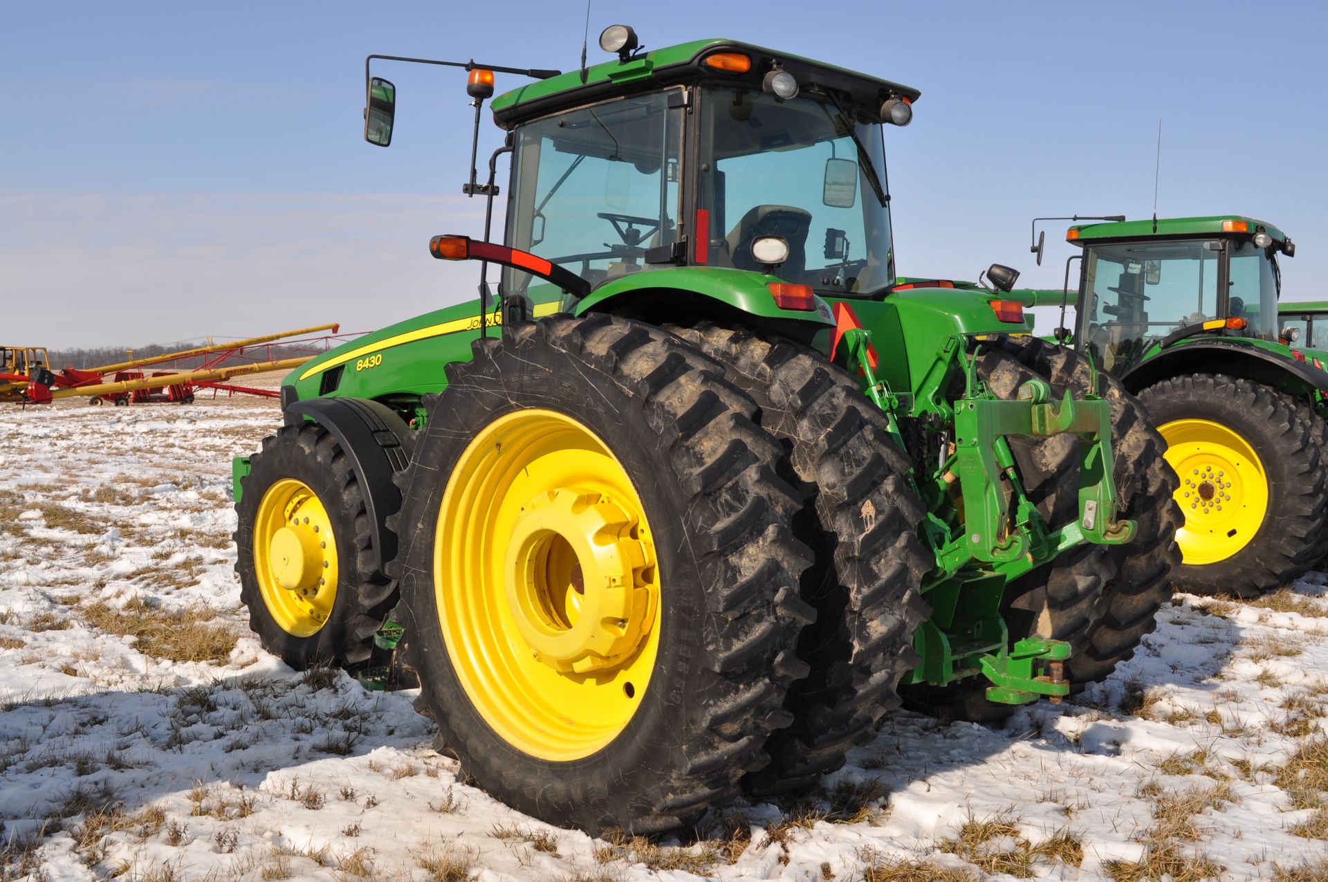 John Deere 8430 tractor, MFWD, 480/80R50 duals, 420/85R34 front, power shift, front fenders, front - Image 2 of 37