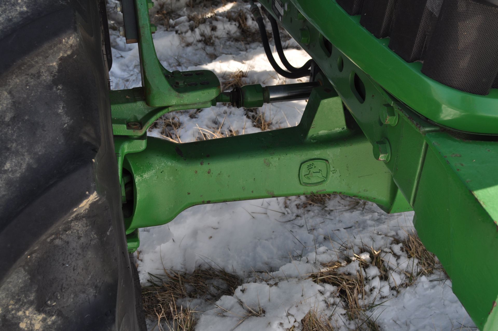 John Deere 6430 tractor, MFWD, C/H/A, 6x4 trans, 460/85R38 rear, 420/85R24 front, front fenders, - Image 12 of 36