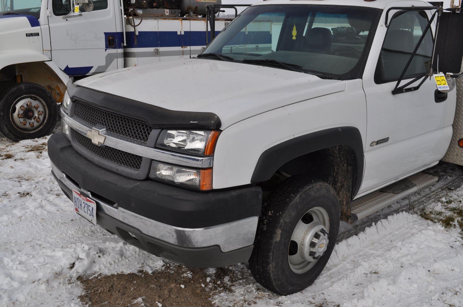 2003 Chevy 3500 service truck, standard cab, V-8 gas, automatic, 4x4, DRW, 42,206 miles, 9’ Stahl - Image 13 of 48