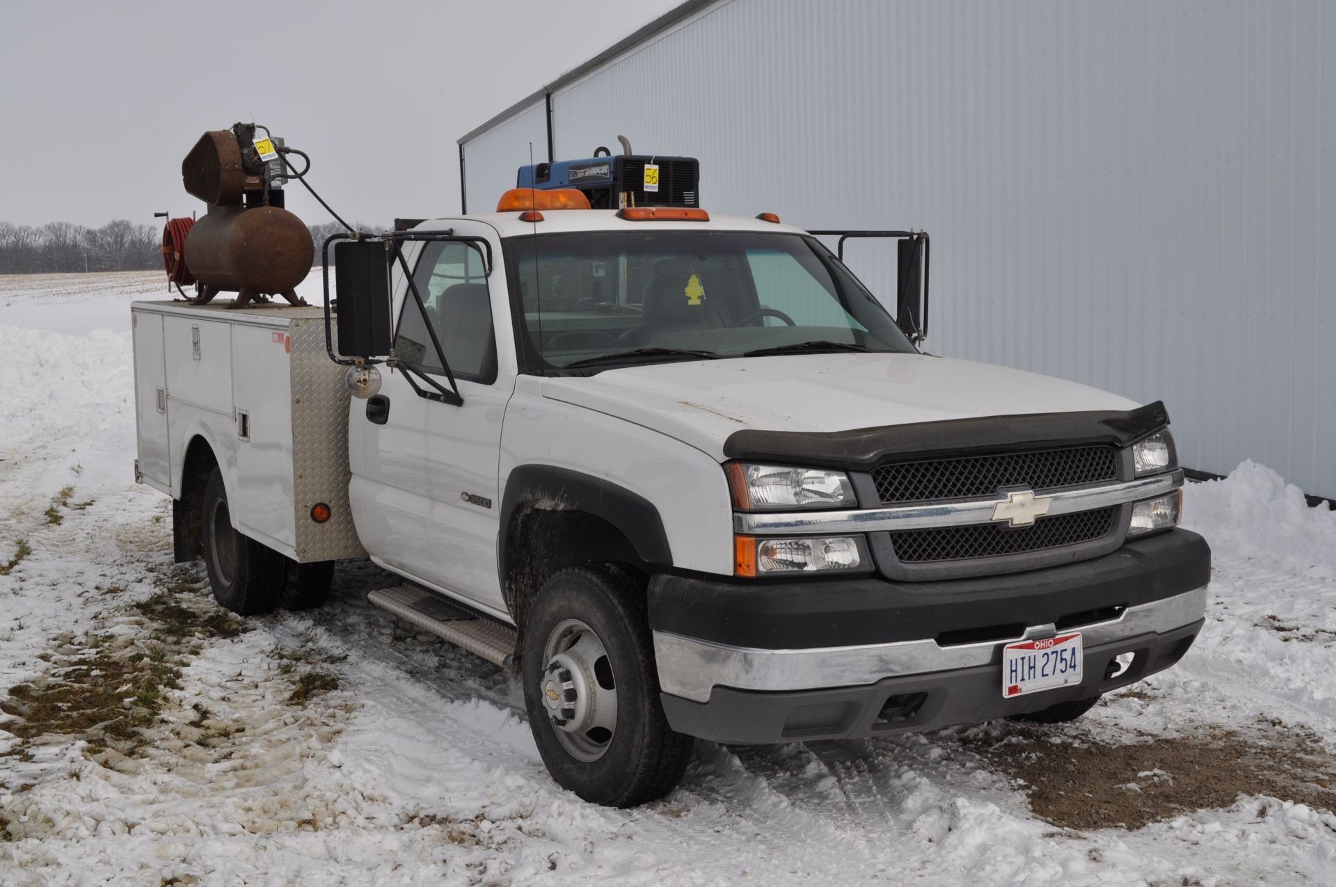 2003 Chevy 3500 service truck, standard cab, V-8 gas, automatic, 4x4, DRW, 42,206 miles, 9’ Stahl - Image 2 of 48