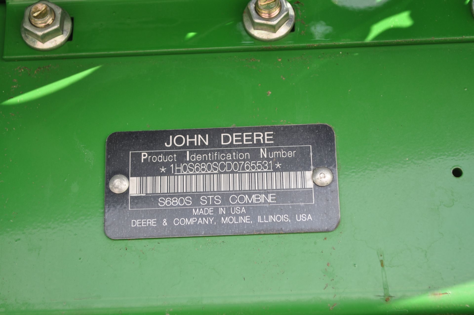 John Deere S680 combine, 1250/50R32 drive tires, 750/65R26 rear tires, PWRD, yield monitor, poly - Image 6 of 41
