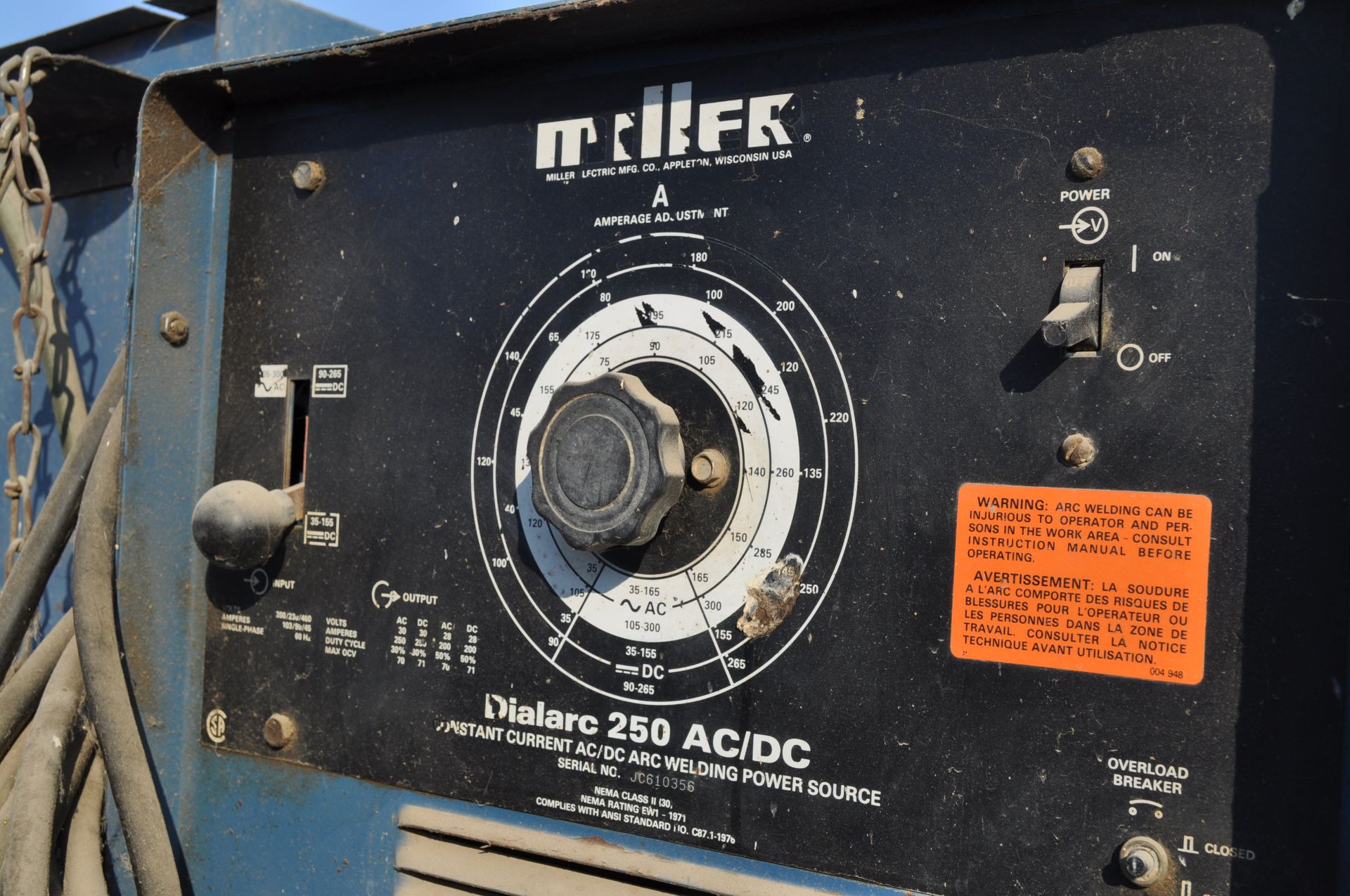 Miller Dialarc 250 welder - Image 3 of 3