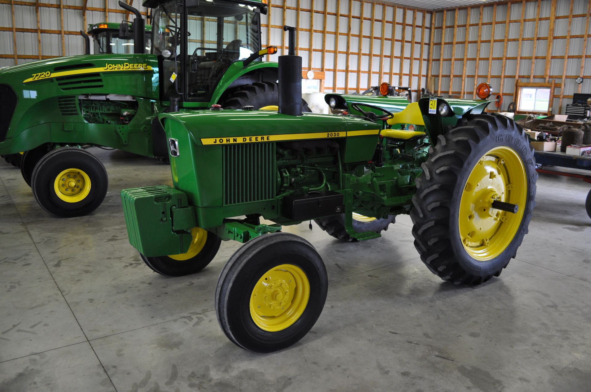 John Deere 2030 tractor, 13.6-38 rear, 7.5-16 front, front wts, 2 hyd remotes, 3 pt, quick hitch