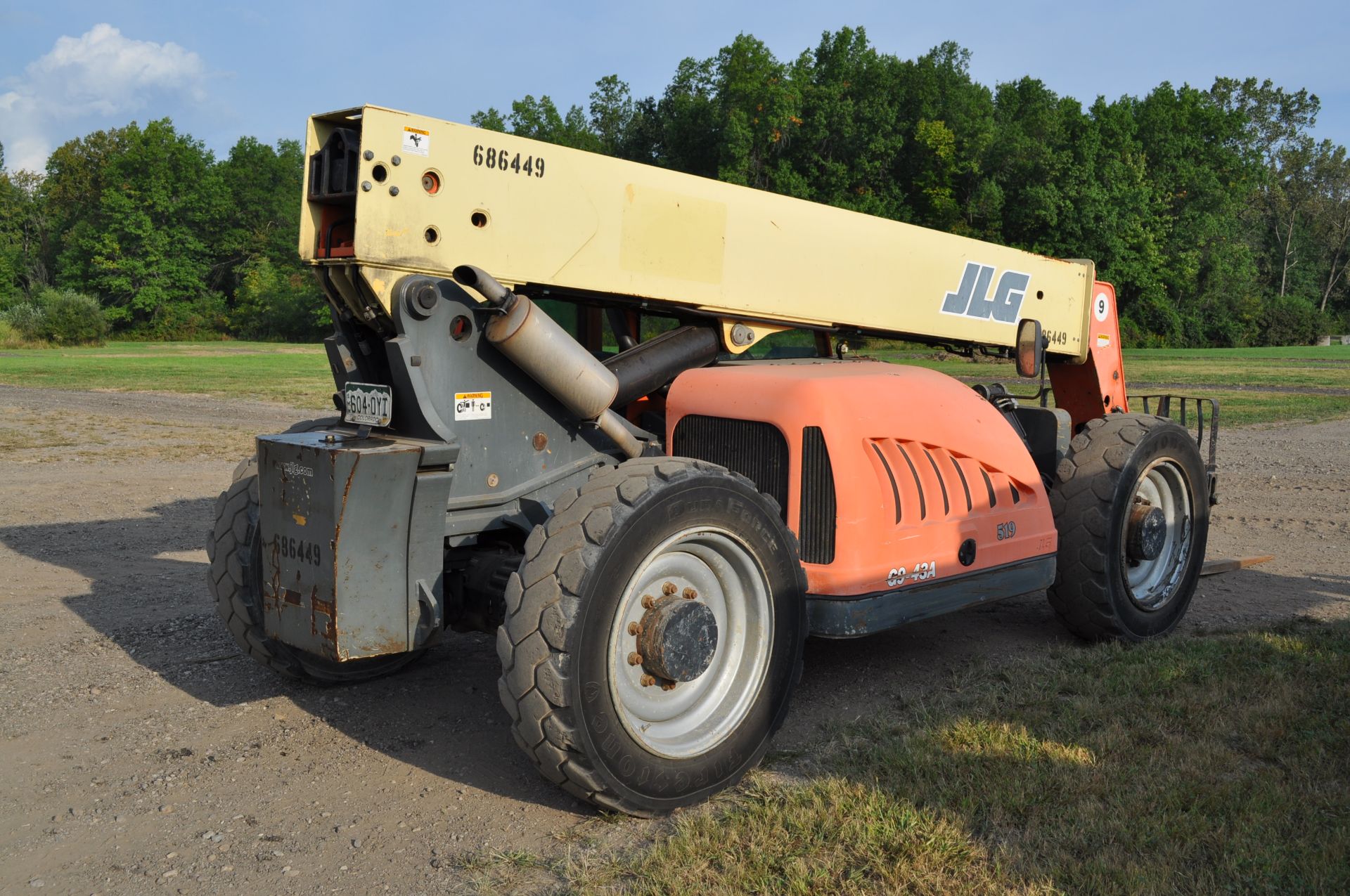 JLG G9-43A telehandler, 4x4, John Deere diesel, all wheel steer, 370/75-28 tires, cab, 6711 hrs - Image 3 of 29