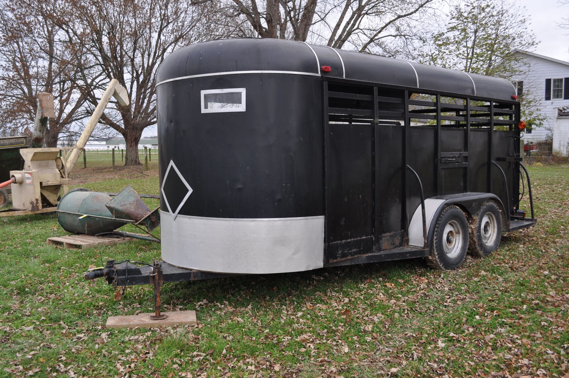 16’ Bumper pull livestock trailer, side door, cut gate, rear slider, wood floor