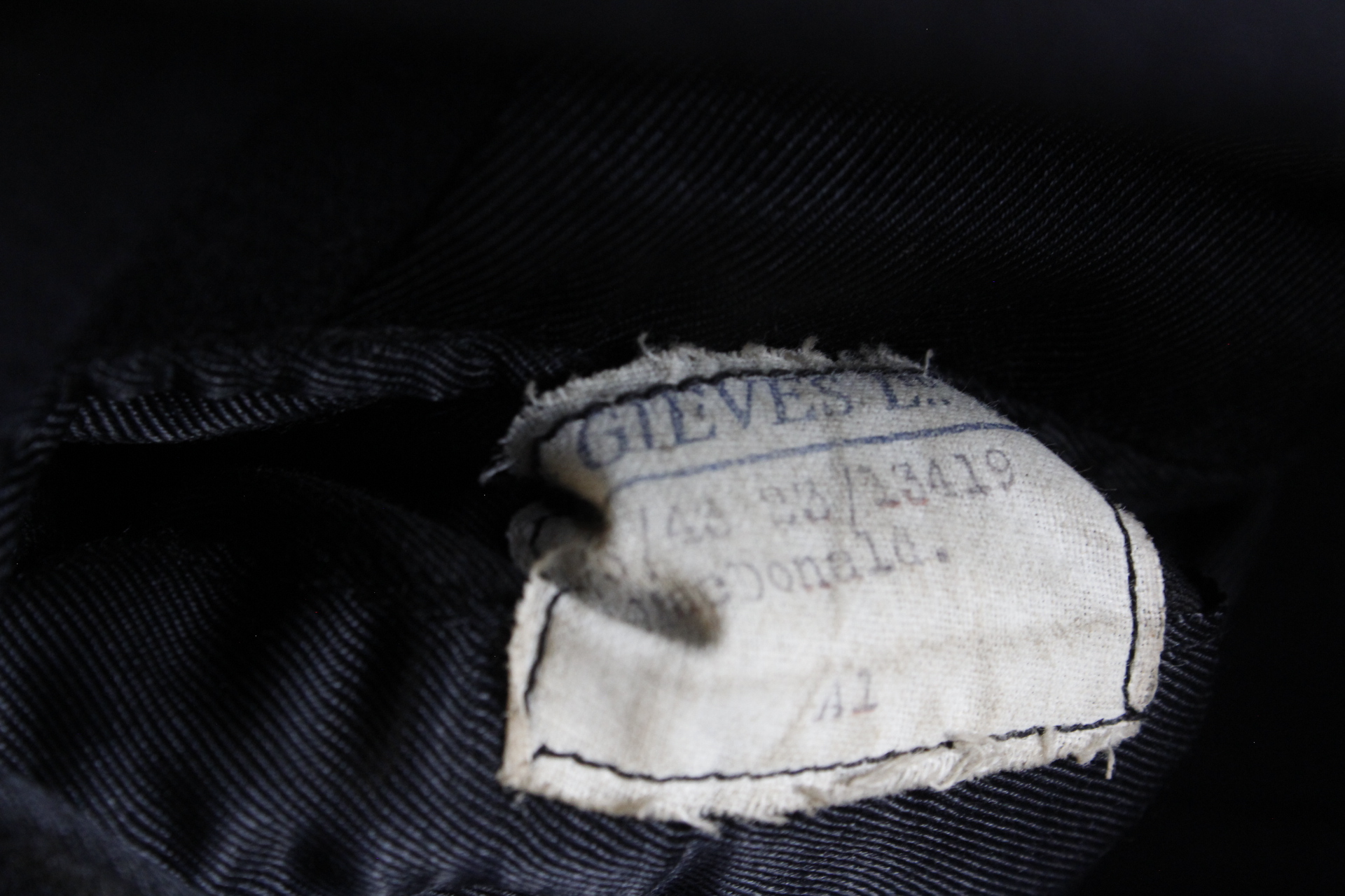 British Royal Navy dress uniform jacket having Gieves Ltd label "L/5/43 23/13419 D Macdonald A1", - Image 5 of 5