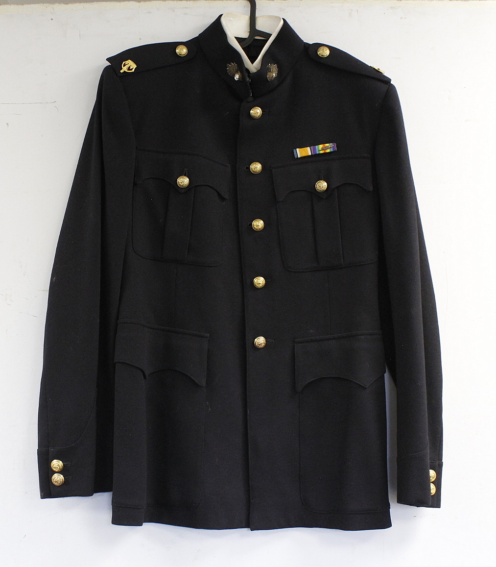 British Army dress uniform jacket having Moss Bros & Co Ltd label "A F O Murray", brass "Quo Fata