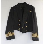 British Royal Navy dress uniform jacket having brass naval buttons by Best of London, bullion wire