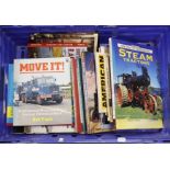 Transport.  A box of softback publications.