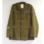 British Army dress uniform jacket having Bernard Uniforms Ltd label "L/Cpl Upfold A Coy", buttons by