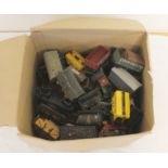 Large collection of vintage model railway rolling stock carriages. Mostly industrial and