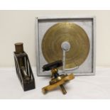 WW1 clinometer dated 1917, a field artillery telescope stand also dated 1917 & a U.S Maritime