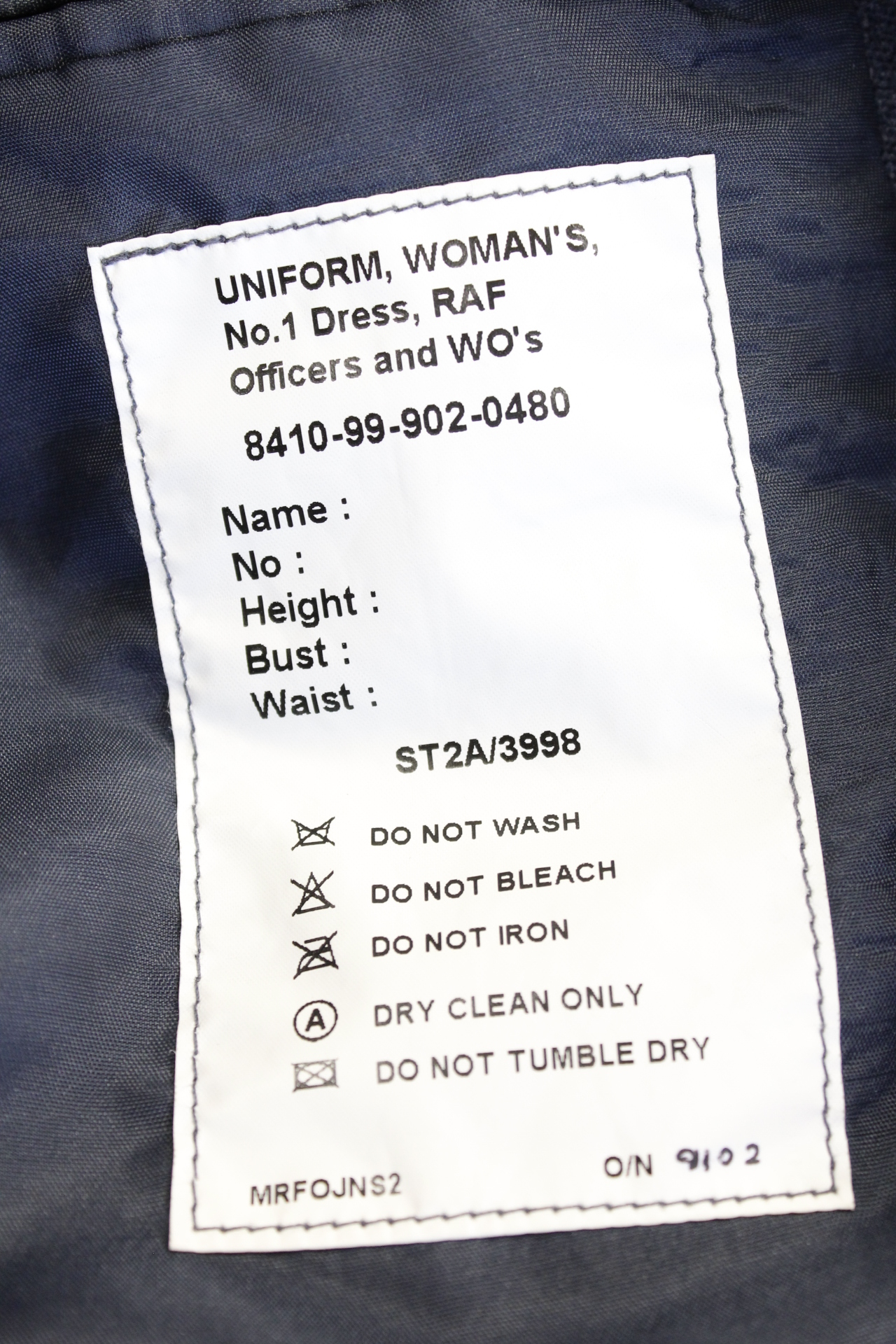 British Royal Air Force dress uniform jacket having interior label "Women's No.1 Dress", Staybrite - Image 5 of 5