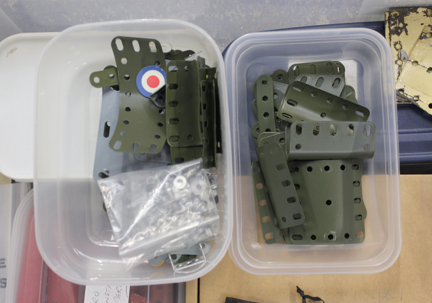 Plastic container containing large collection of Meccano aeroplane construction sets. - Image 2 of 2