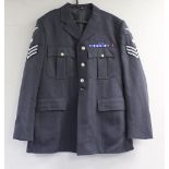 British Royal Air Force dress uniform jacket having interior pocket label "Man's No.1 Dress",