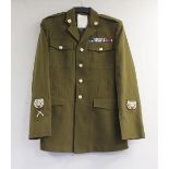 British Army dress uniform jacket having label penned "S/Sjt Cairns", staybrite buttons by
