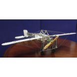 Large Meccano constructed model of a airplane, 86cm long, 92cm wing span