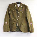 British Army dress uniform jacket having Bernard Uniforms Ltd label penned "0608 Grant", HLI