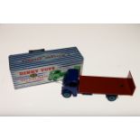 Dinky Toys diecast commercial model vehicle 913 Guy Flat Truck with Tailboard with blue cab,