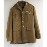 British Army dress uniform jacket having staybrite buttons by Firmin, grenade collar badges, lower