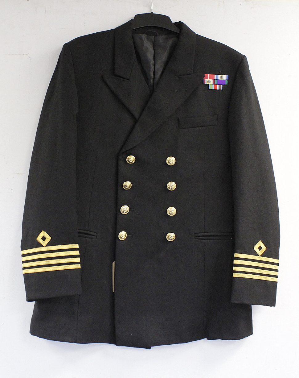 British Royal Navy dress uniform jacket having Wood Bonton of North and South Shields label, RFA