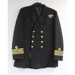 British Royal Navy dress uniform jacket having Wood Bonton of North and South Shields label, RFA