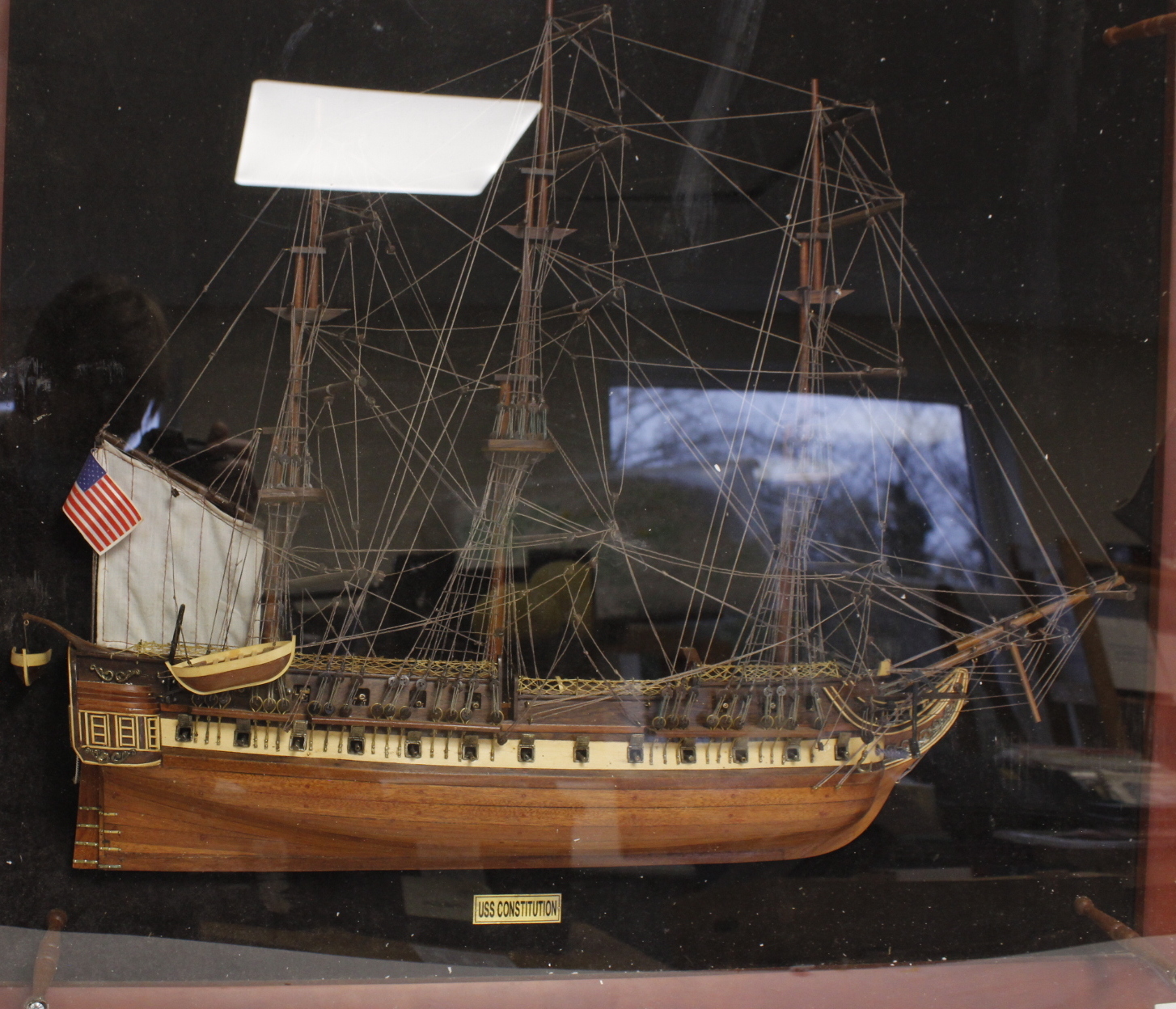 Large framed model of the ship USS Constitution. - Image 3 of 3