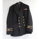 British Royal Navy dress uniform jacket having Paisleys Ltd of Glasgow label, brass naval buttons by