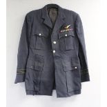 British Royal Air Force dress uniform jacket having RAF Staybrite buttons by Gaunt, sleeve rank