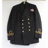 British Royal Navy dress uniform jacket having brass naval buttons by Gaunt, "Wavy Navy" (